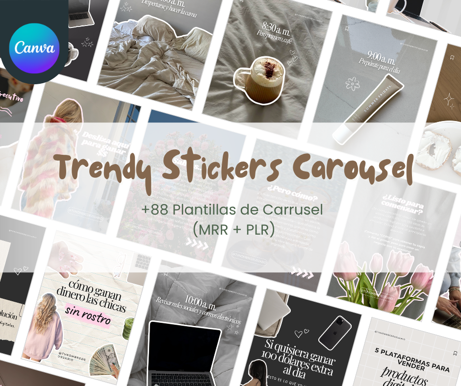 Trendy Stickers Carousel – Pack de Carruseles Estéticos (MRR + PLR)