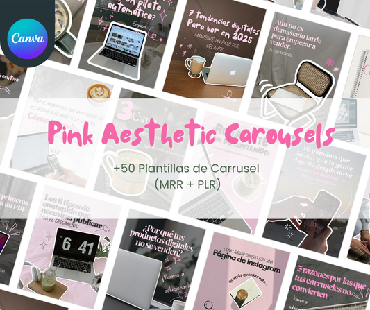 Pink Aesthetic Carousels – Pack de Carruseles Estéticos (MRR + PLR)