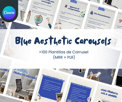Blue Aesthetic Carousels – Pack de Carruseles Estéticos (MRR + PLR)