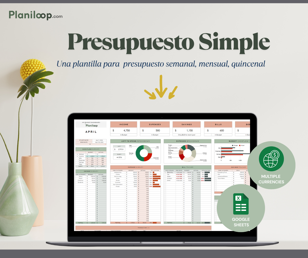 Plantilla de Presupuesto Simple