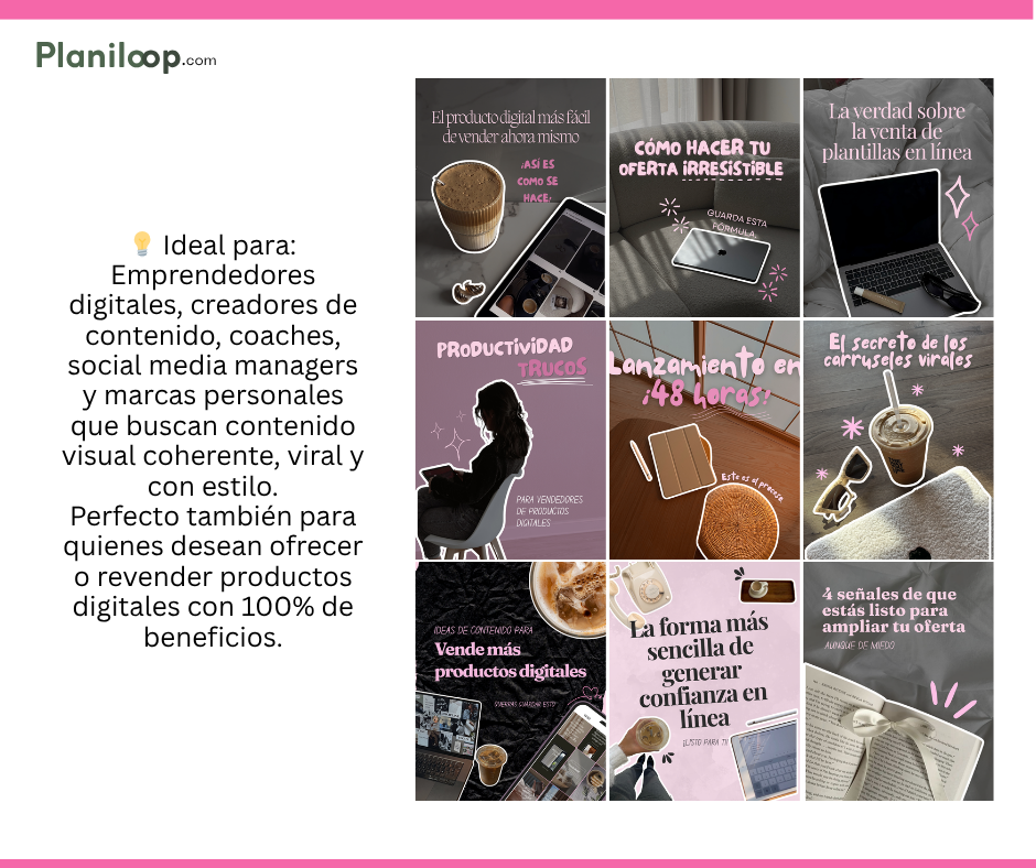 Pink Aesthetic Carousels – Pack de Carruseles Estéticos (MRR + PLR)