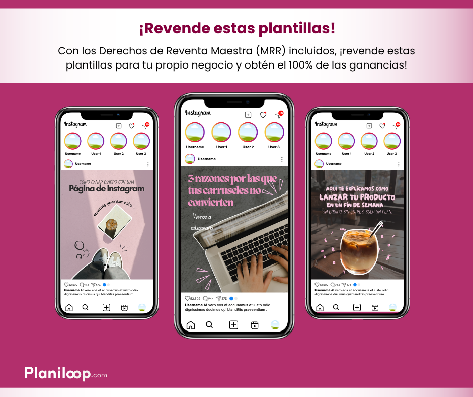 Pink Aesthetic Carousels – Pack de Carruseles Estéticos (MRR + PLR)
